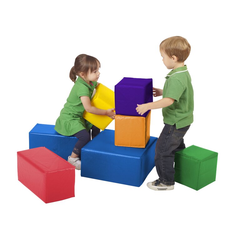 ECR4Kids SoftZone Big Foam Building Blocks, Soft Playset, 7-Piece